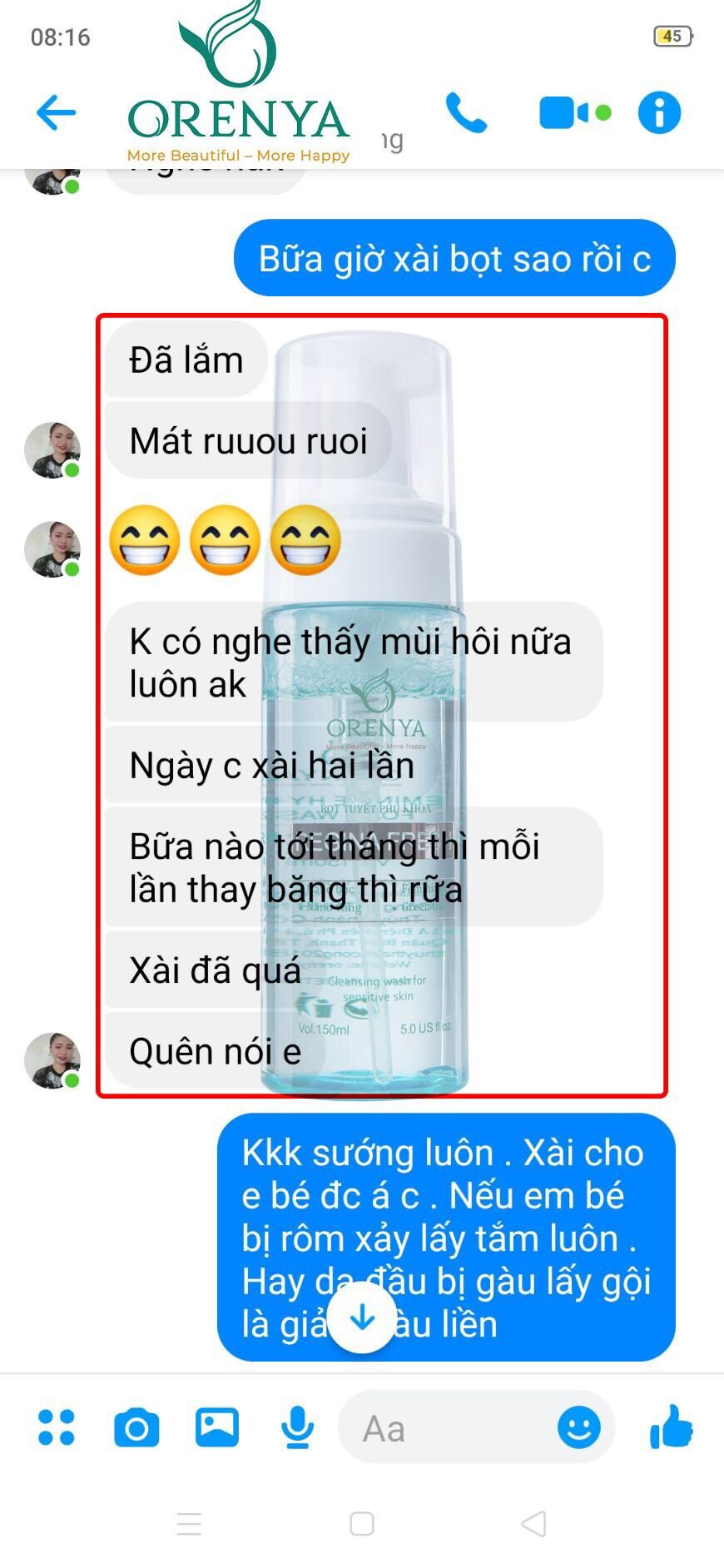 Bọt Tuyết Phụ Khoa Orenya 150ml