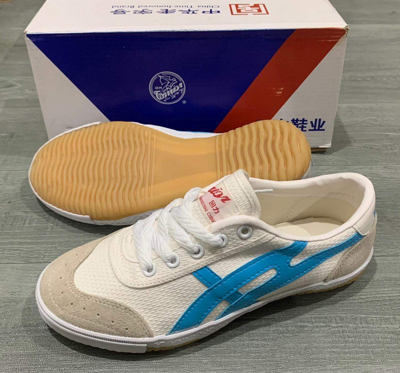 Giày ba ta tàu Bata giày phủi warior chính hãng trắng xanh