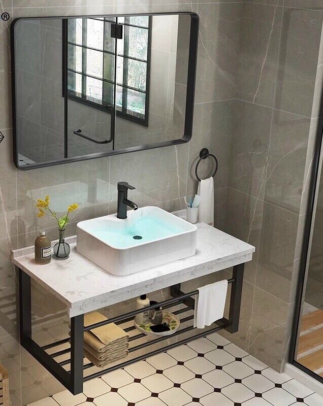 Chậu lavabo sứ rửa mặt cao cấp Mission ( loại chữ nhật đặt bàn)