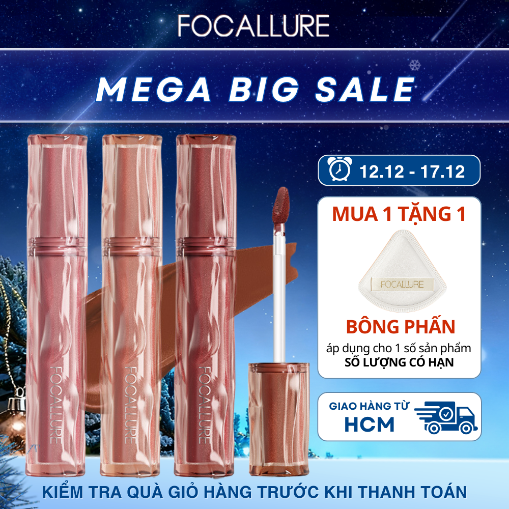  FOCALLURE Son Kem Nhung Lì Mềm Mịn Thoáng Khí Cảm Giác Nhẹ Dưỡng Ẩm Lâu Trôi - 2G 
