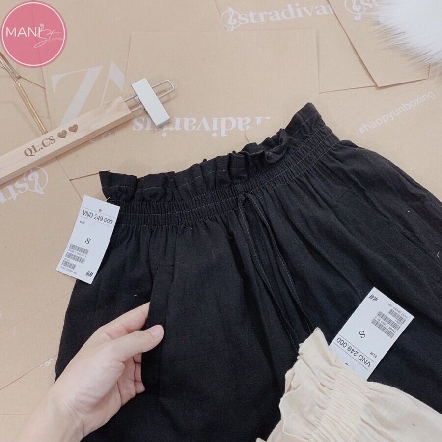 Quần short nữ mặc nhà, quần sooc đùi nữ chất đũi ống rộng cạp chun dây rút siêu mềm siêu mịn siêu mát