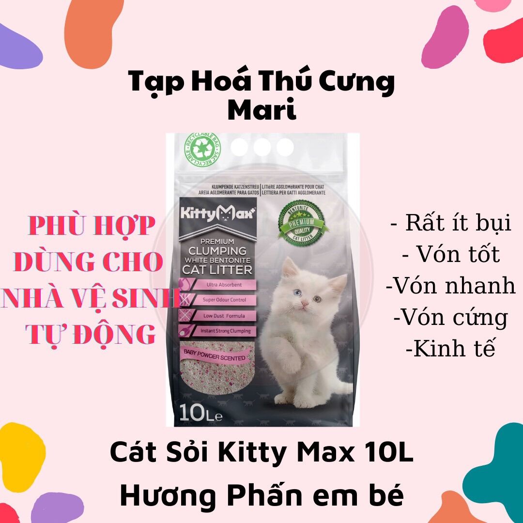 Cát vệ sinh mèo Kitty Max 10L - Không bụi, vón cứng