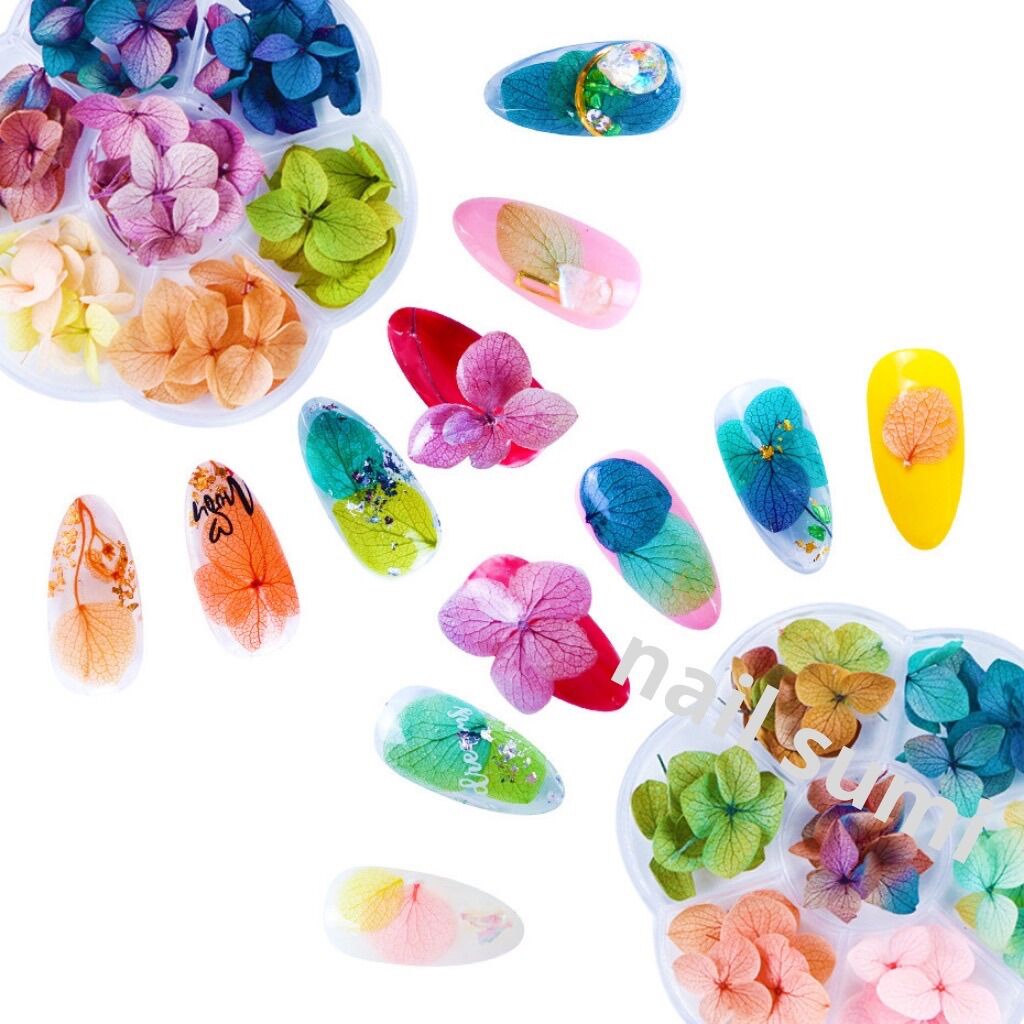 Hoa khô lụa trang tri nail