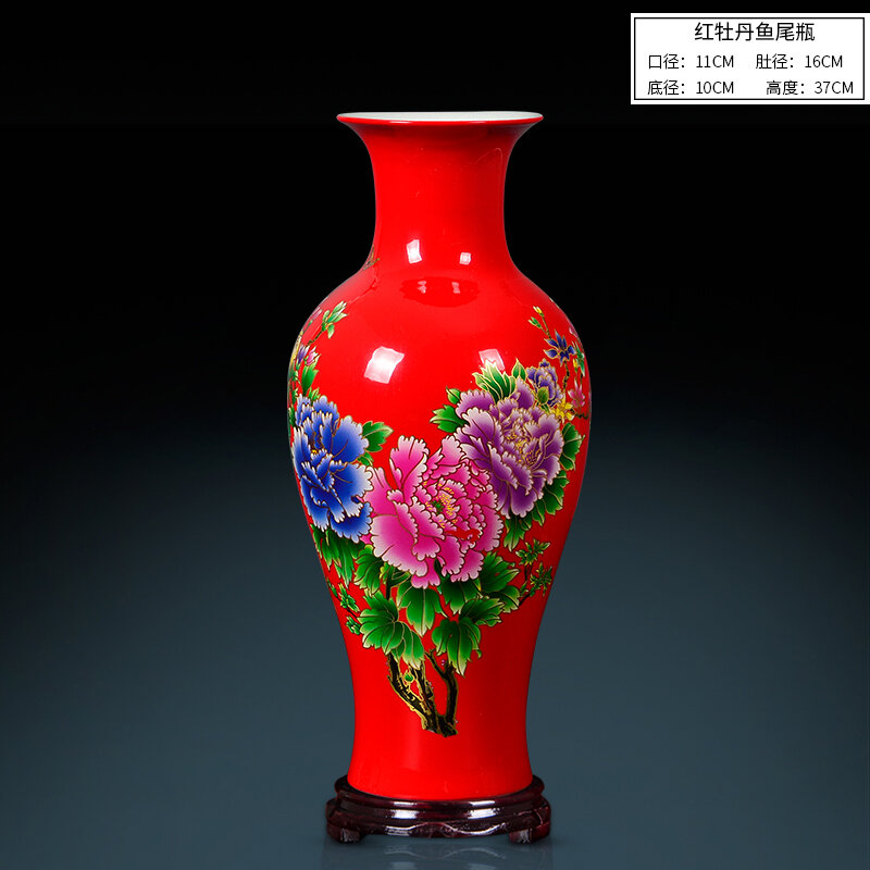 Đồ gốm sứ trấn cảnh đức bình hoa sứ thanh hoa bình sứ phong cách trung quốc mới đồ trang trí phòng khách đồ trang trí trong nhà kệ cổ trang trí cắm hoa