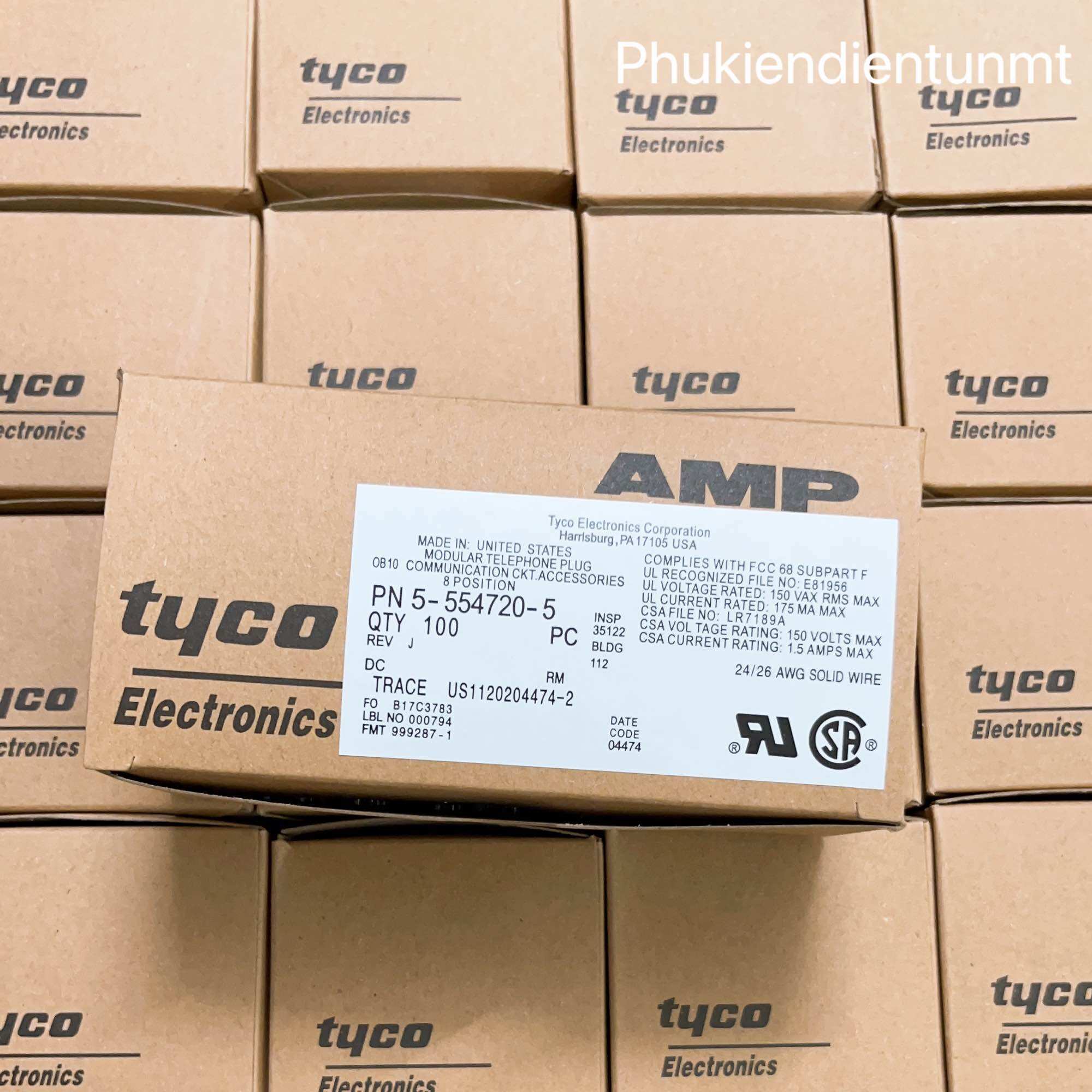 Hộp hạt mạng AMP tyco Rj45 100 cái