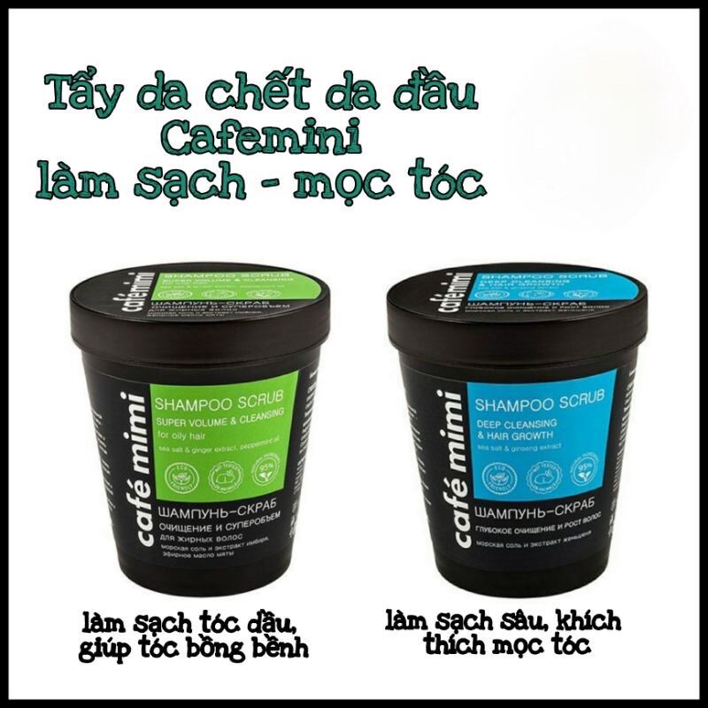 Dầu Gội - Tẩy Da Chết Da Đầu Cafe Mimi Shampoo Scrub Làm Sạch Sâu Cho Tóc Tơi & Bồng Bềnh Giảm Gàu Ngứa Kiềm Dầu.