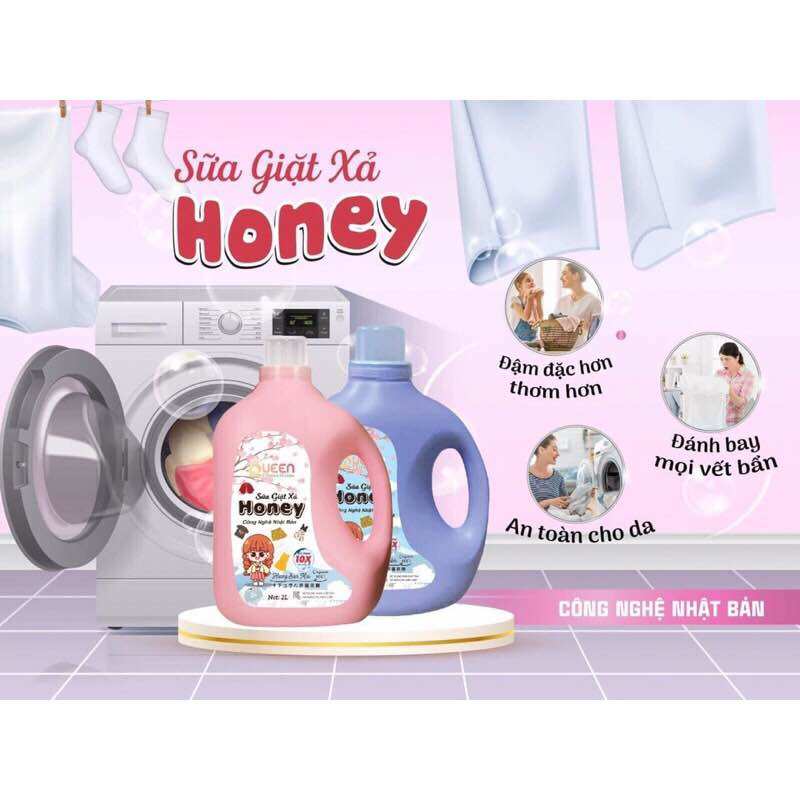 Nước giặt xả Honey, dung tích 2L/can