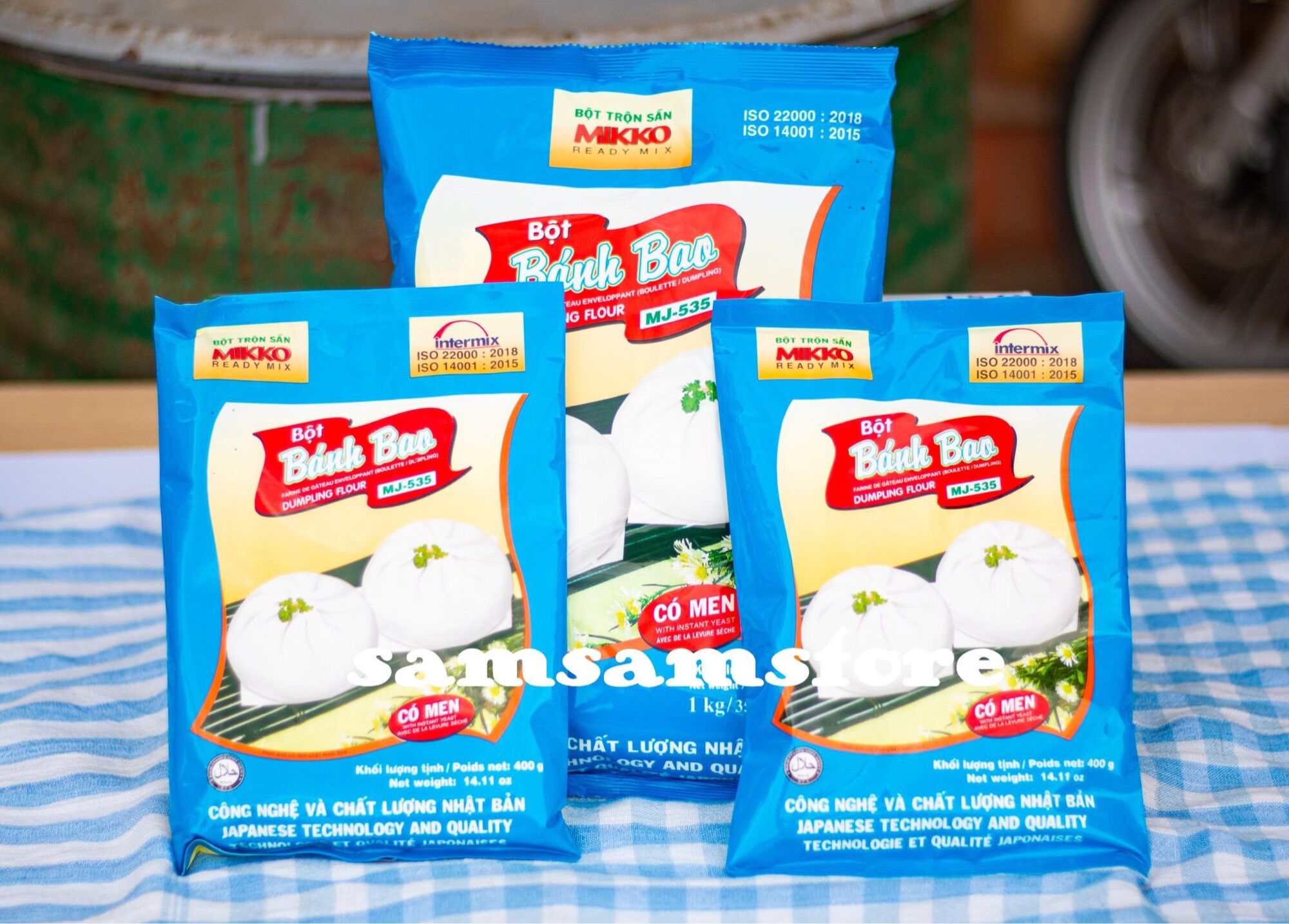 Bột bánh bao Mikko trộn sẵn (có sẵn gói men)
