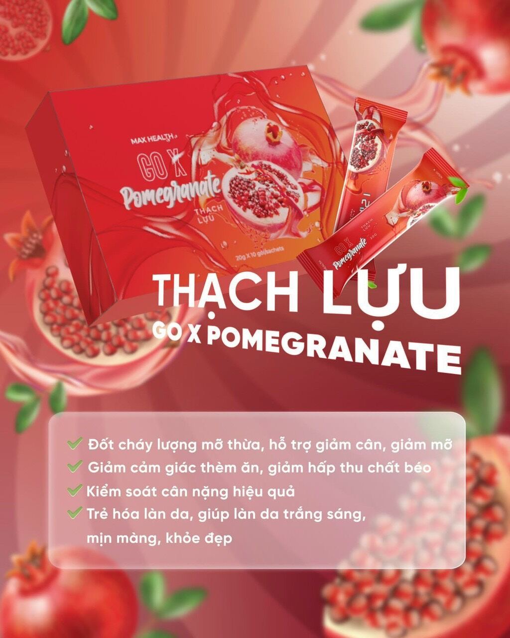 Giảm cân thạch lựu chính hãng hàn quốc hộp 14 gói