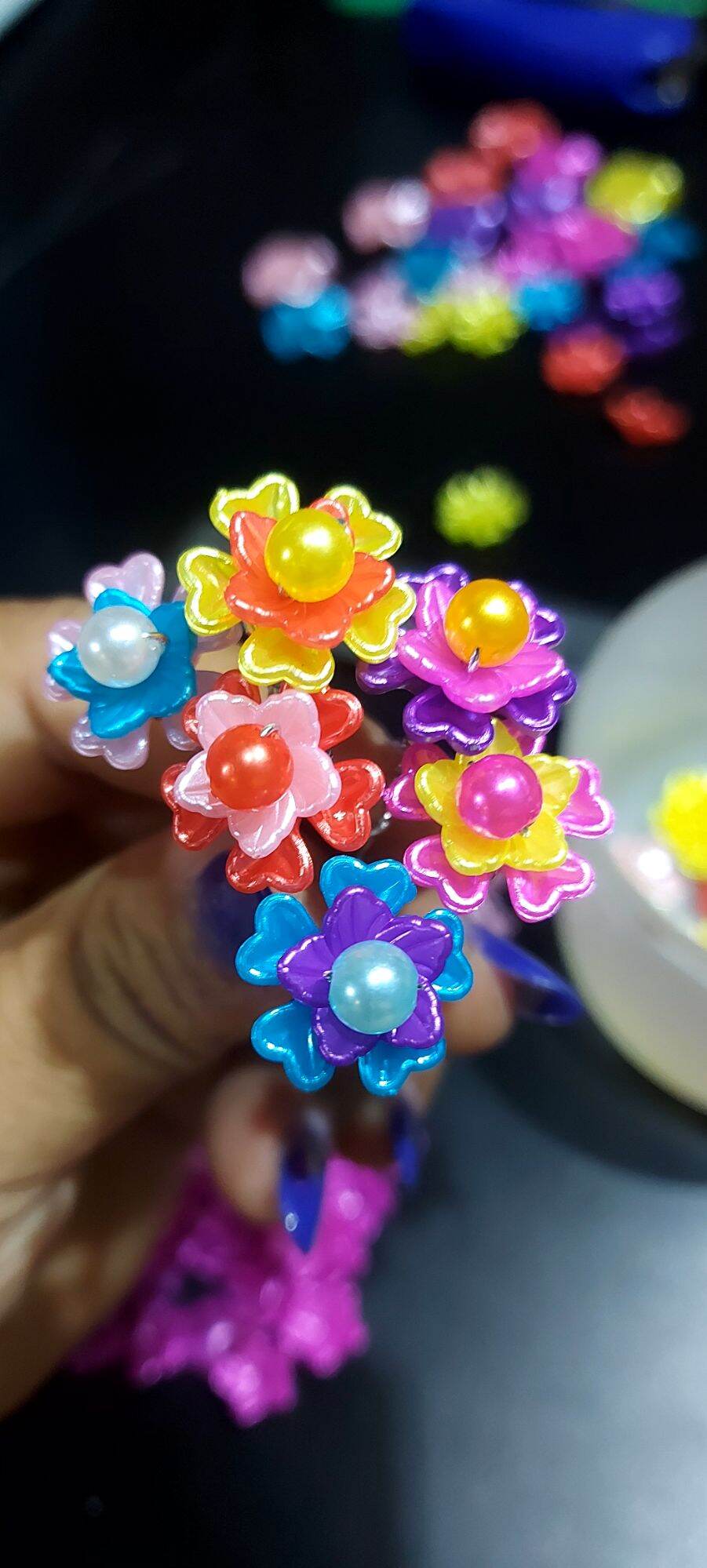 Hạt Acrylic hình Hoa Mai nhí 5 cánh nhiều màu