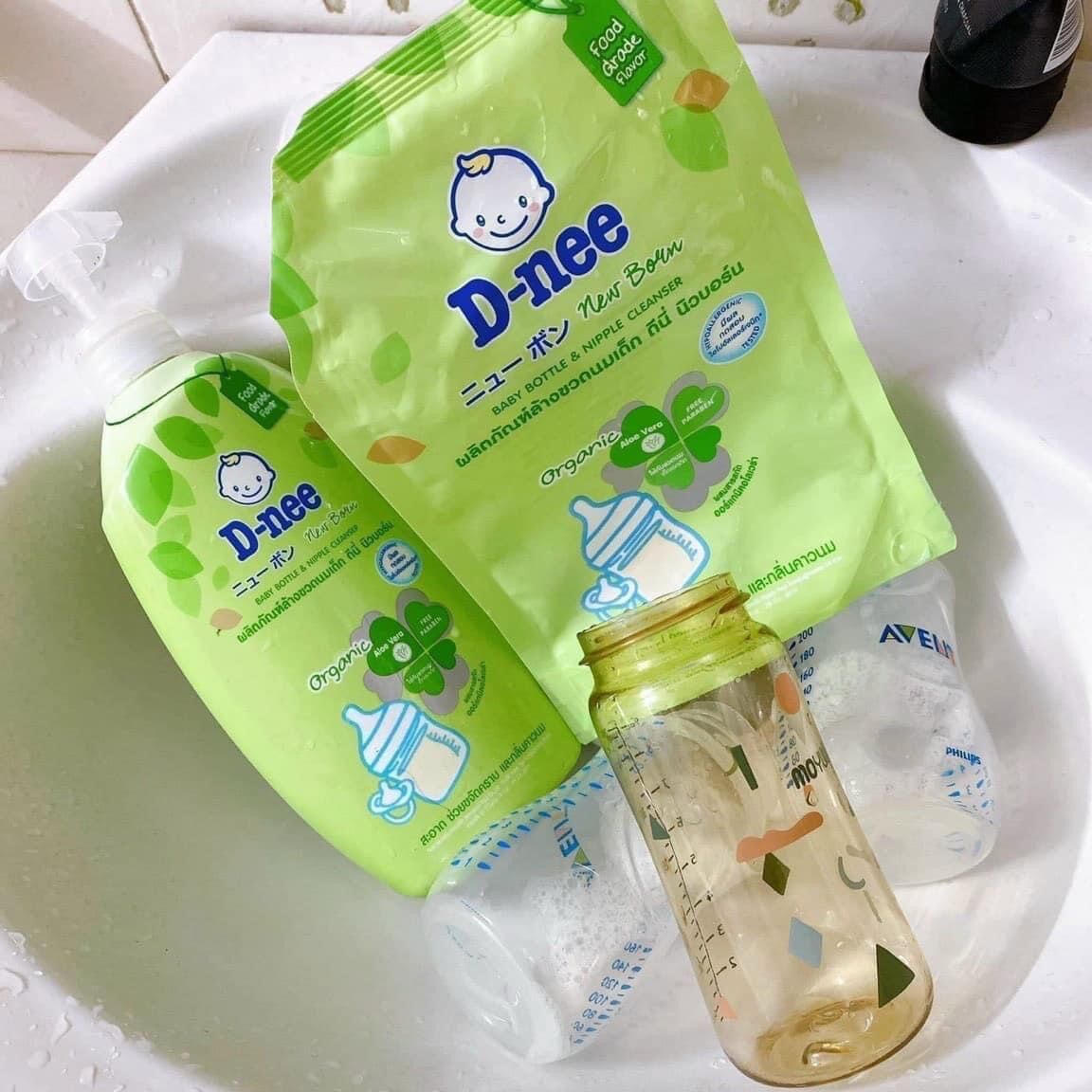 Túi nước giặt Dnee 600ml tem Đại Thịnh - Nước rửa bình sữa Dnee dạng túi 550ml tem Đại Thịnh