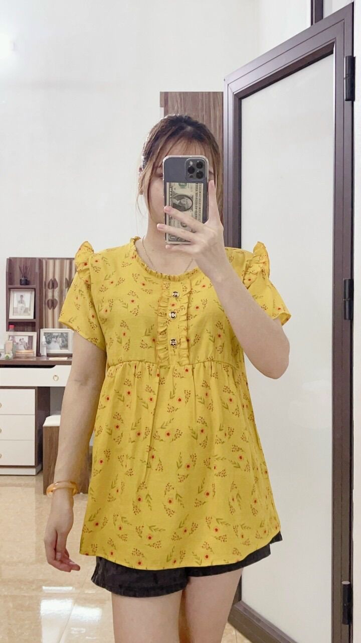 Áo bầu hoa mùa hè siêu mát