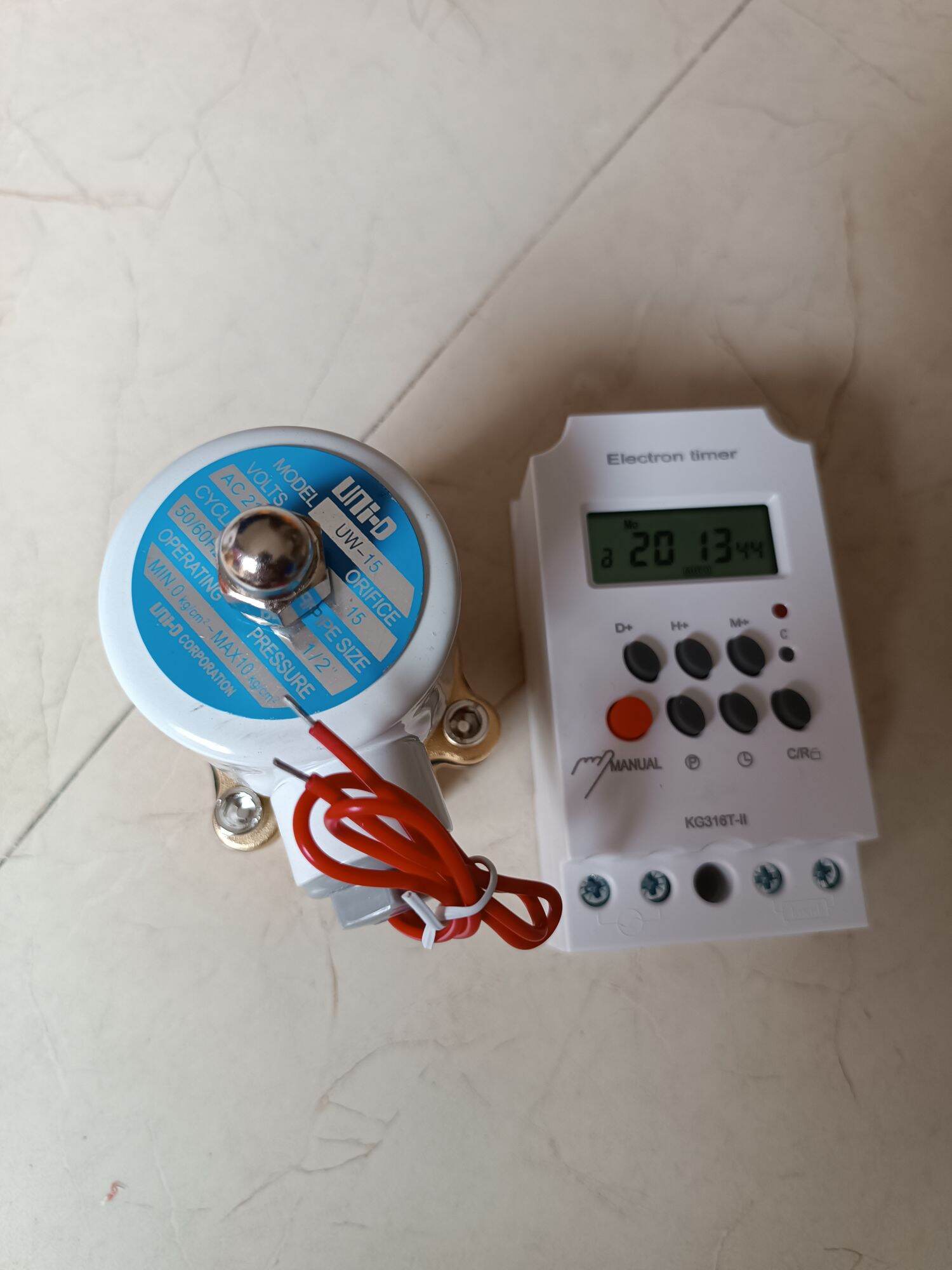 Combo đồng hồ hẹn giờ và van điện từ đóng mở tự động