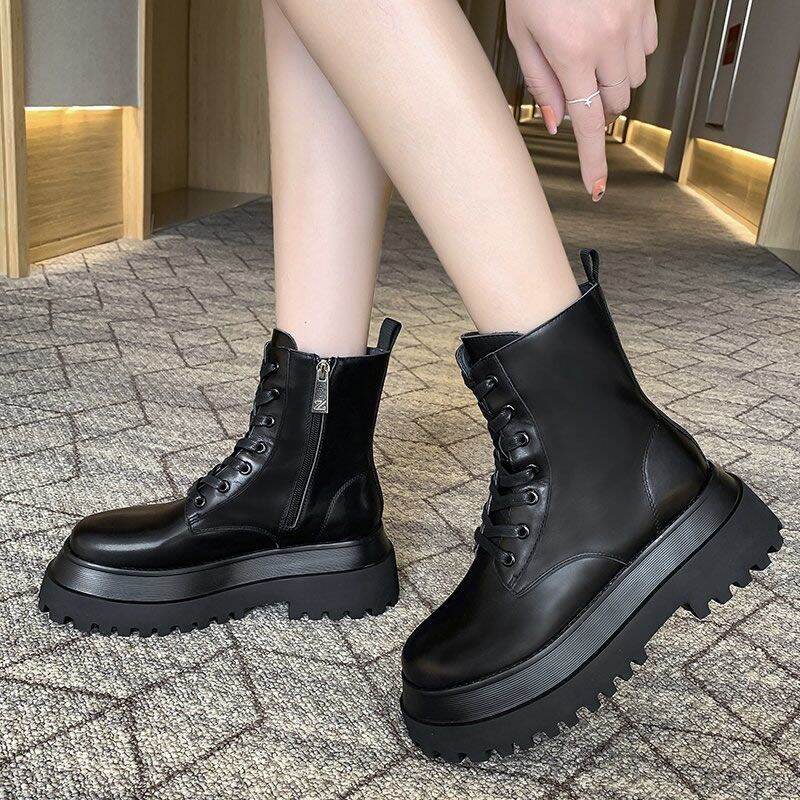 Zhao Liying Same Style Thick Bottom 8 Holes Dr. Martens Boots Women's Summer Thin British Style Spring and Autumn Boots Trendy Ins Ankle Boots