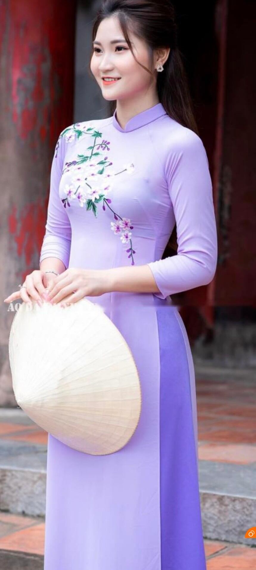 Bộ áo dài lụa tây thi thêu cao cấp đủ size (kèm quần)