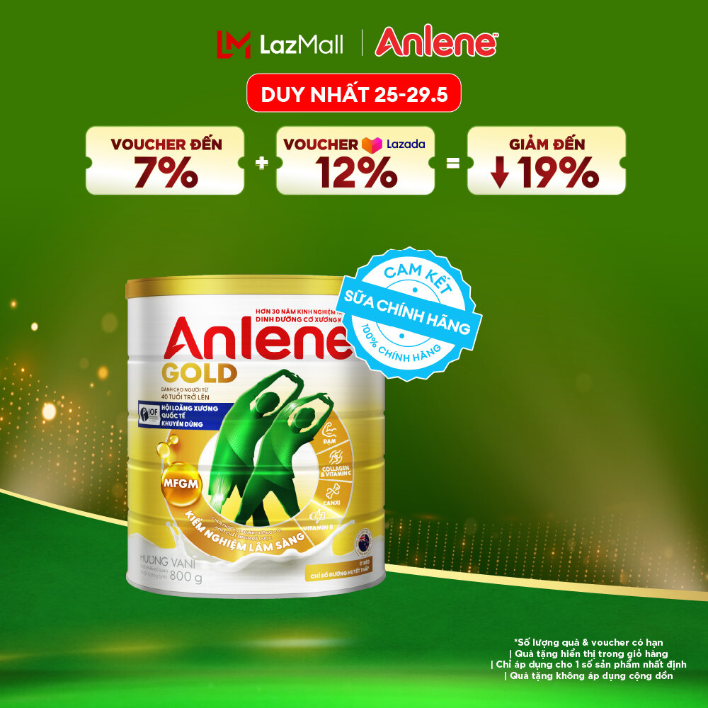 [Voucher giảm đến 26%]Sữa Bột Anlene Gold Hương Vani 800G