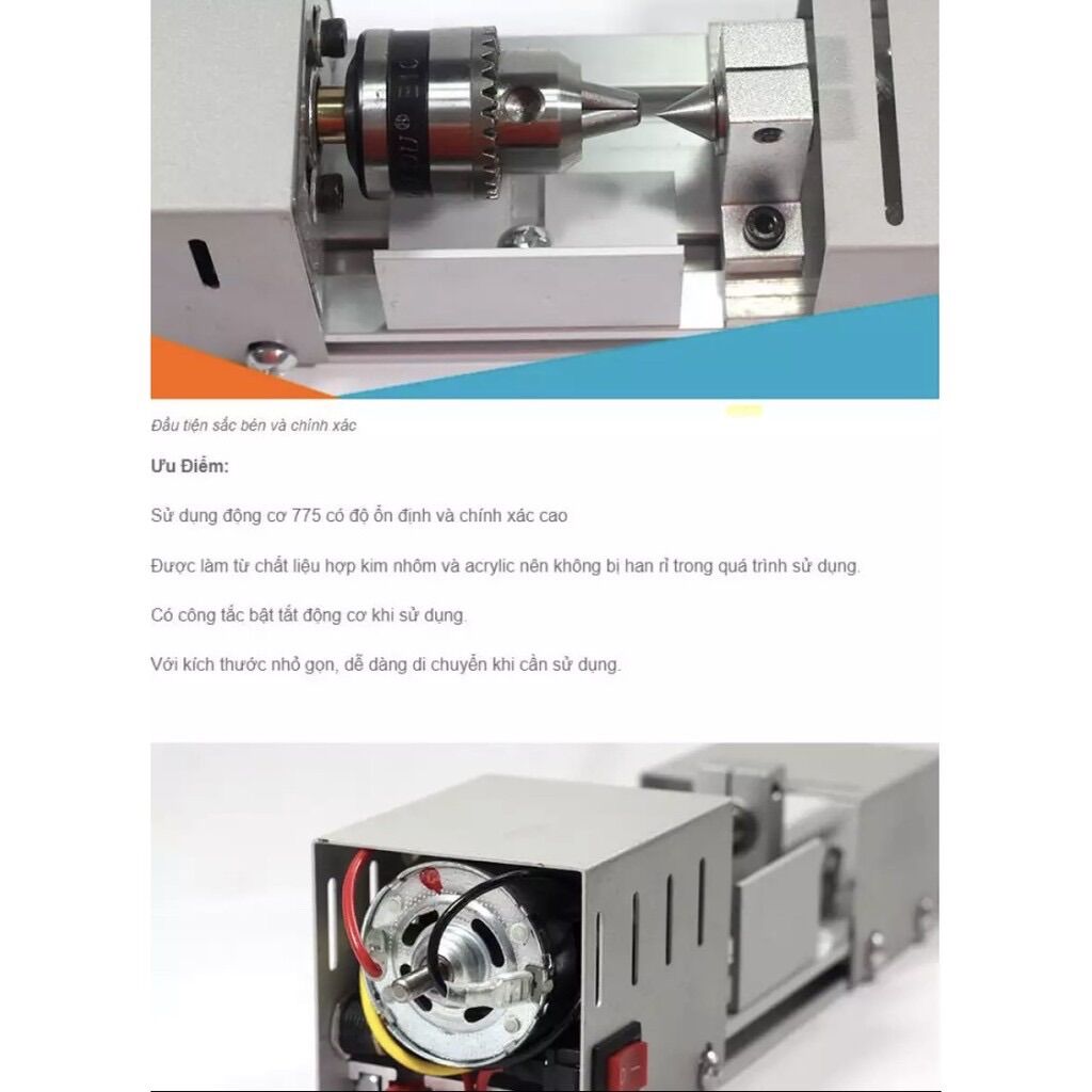 Máy tiện gỗ mini - Máy tiện hạt gỗ