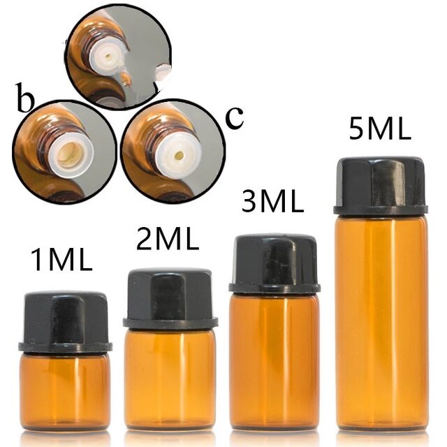 10 lọ thủy tinh nâu cao cấp 1ml,2ml,3ml,5ml dùng chiết đựng tinh dầu nước hoa dubai son môi dạng 5