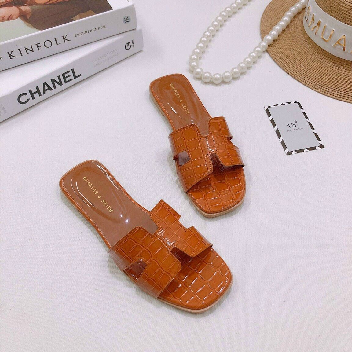 Dép đế xẹp bản (H) full màu cực đẹp