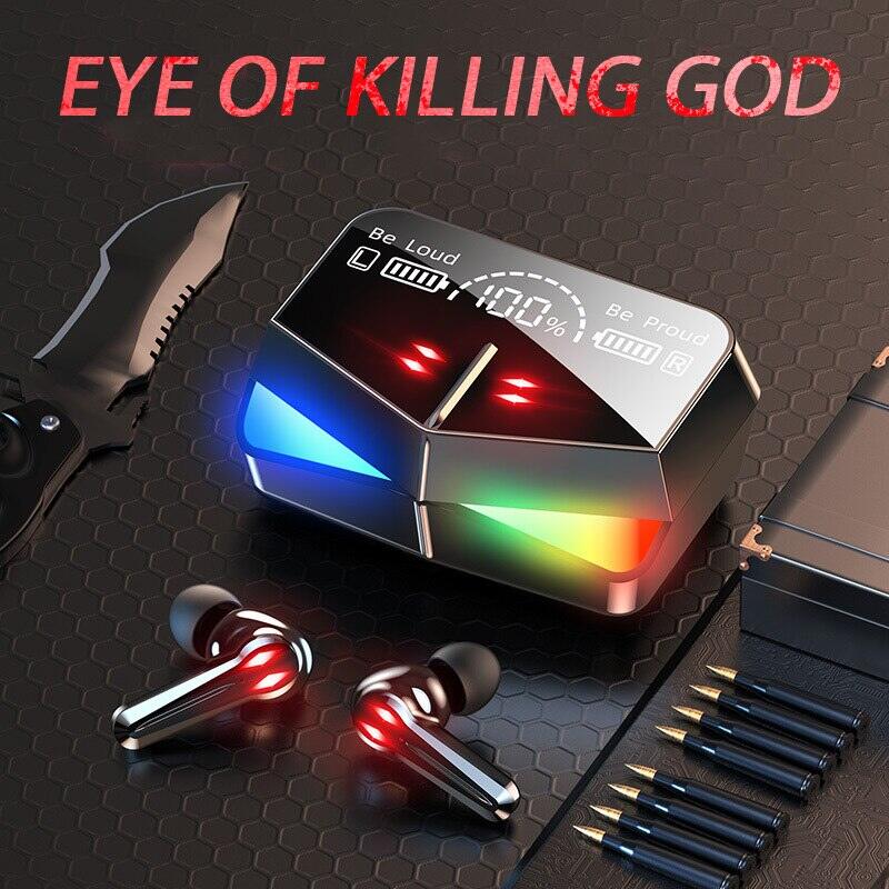 Tws không dây bluetooth tai nghe gamer led hiển thị kỹ thuật số earbuds với mic tai nghe không dây stereo hifi bluetooth tai nghe