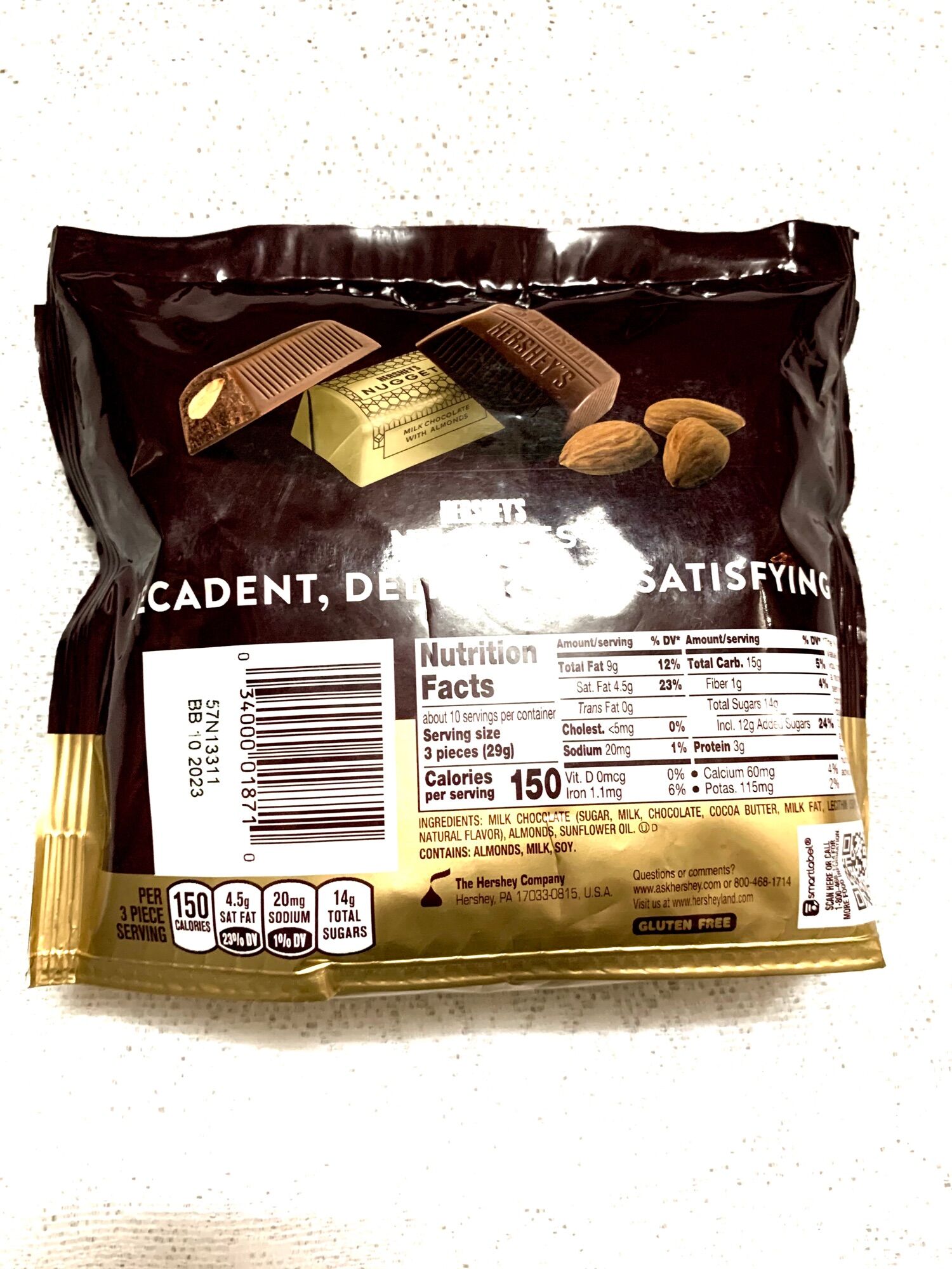 Kẹo sôcôla Hershey’s Nuggets 289g Mỹ