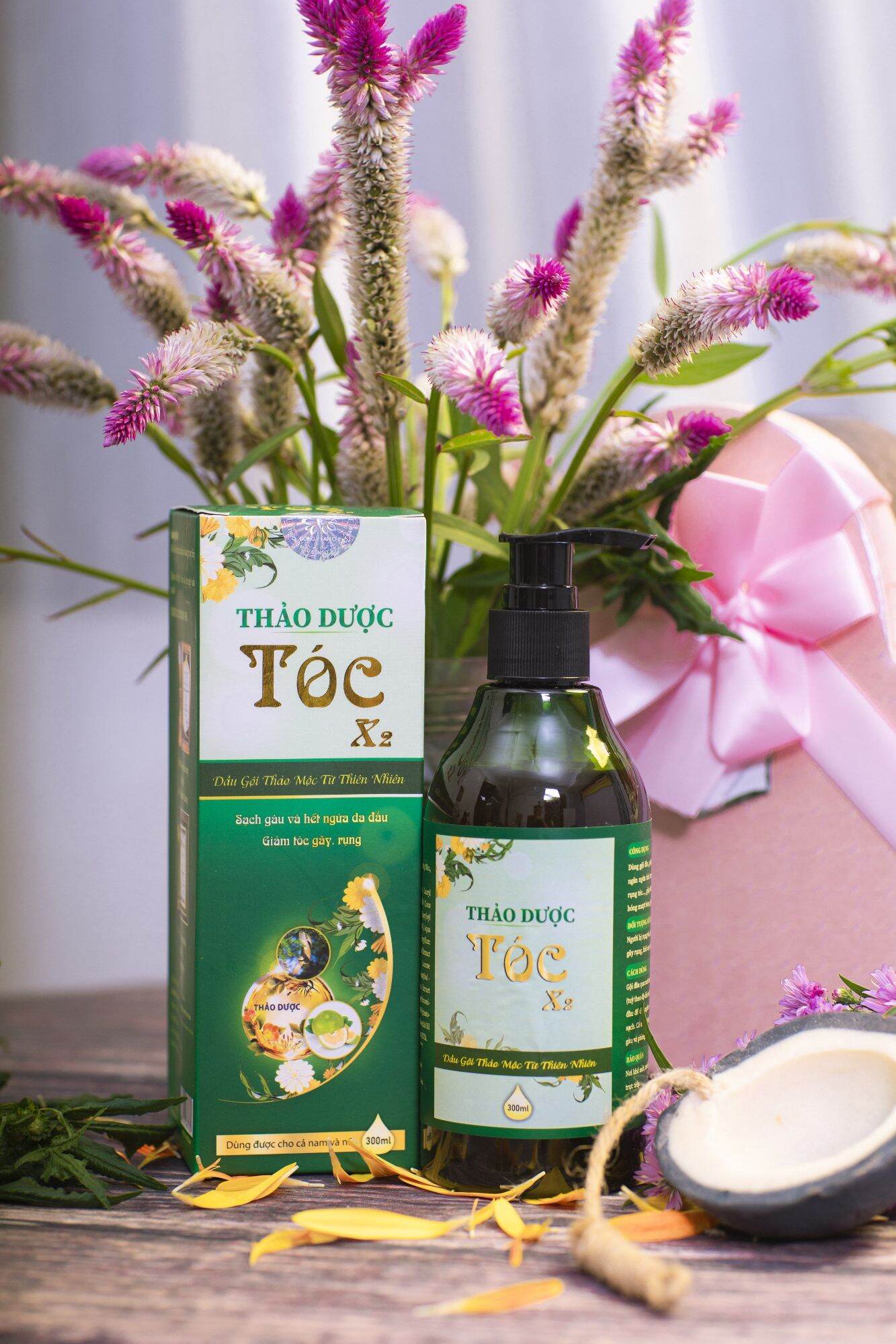 Bộ đôi Dầu gội+ Xịt tóc thảo dược X2_ chăm sóc tóc