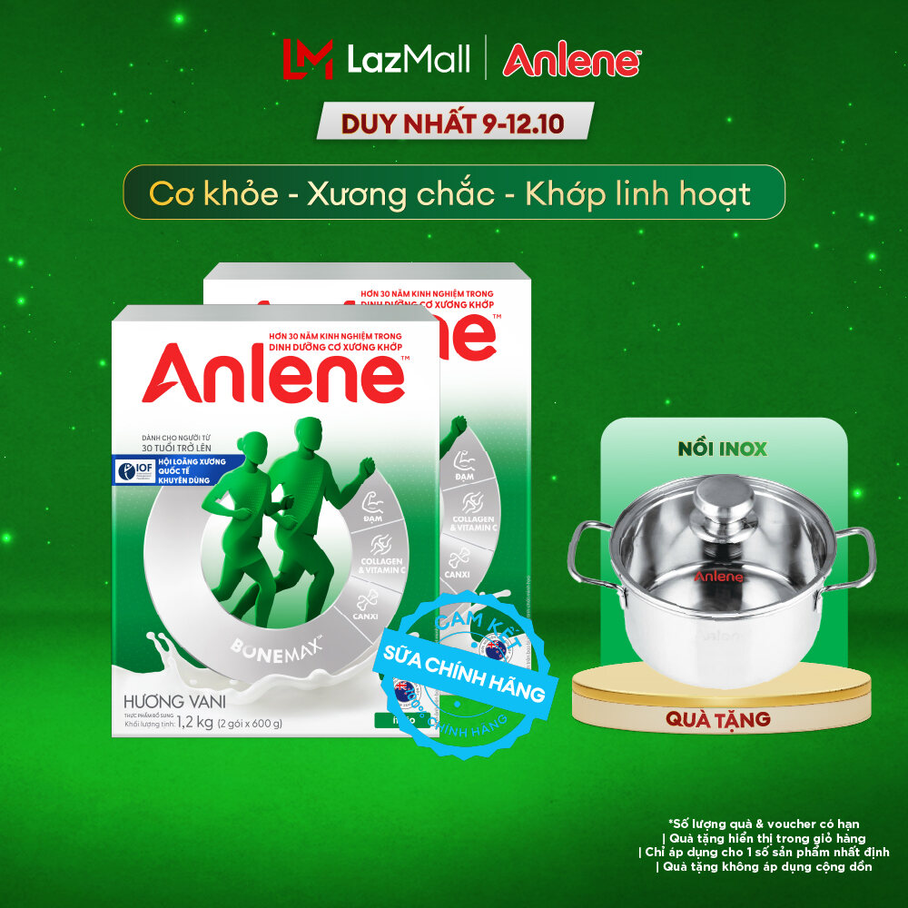 [Voucher giảm đến 16%][FREESHIP 0Đ TOÀN QUỐC] Combo 2 Sữa Bột Anlene Hương Vani 1.2Kg