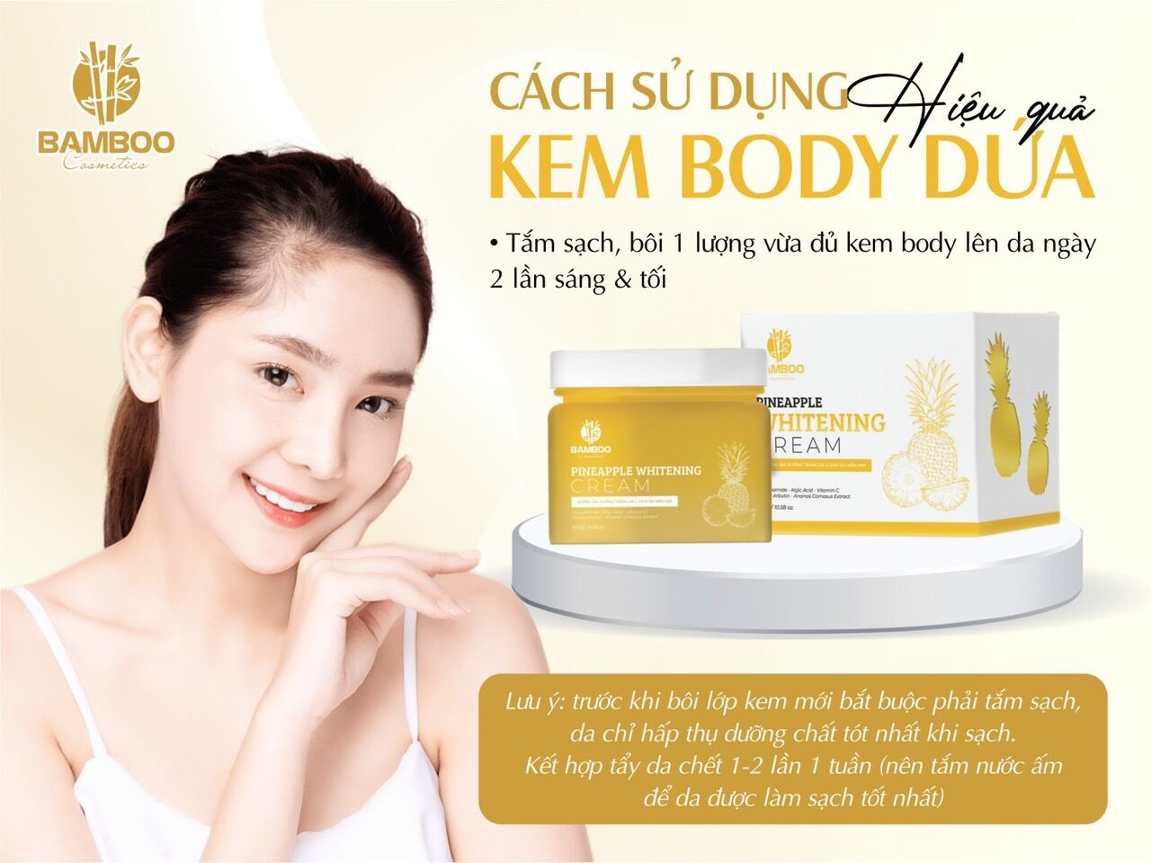 Sỉ 5 hộp kem body dứa Bamboo