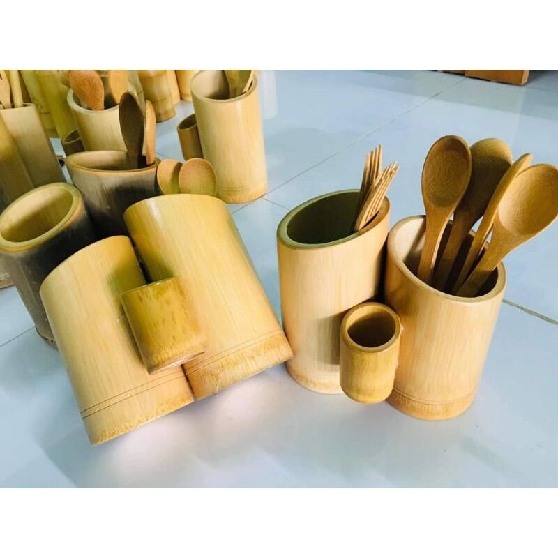 Ống đũa bộ 3 -ống đũa tre tự nhiên đựng đũa thìa tăm