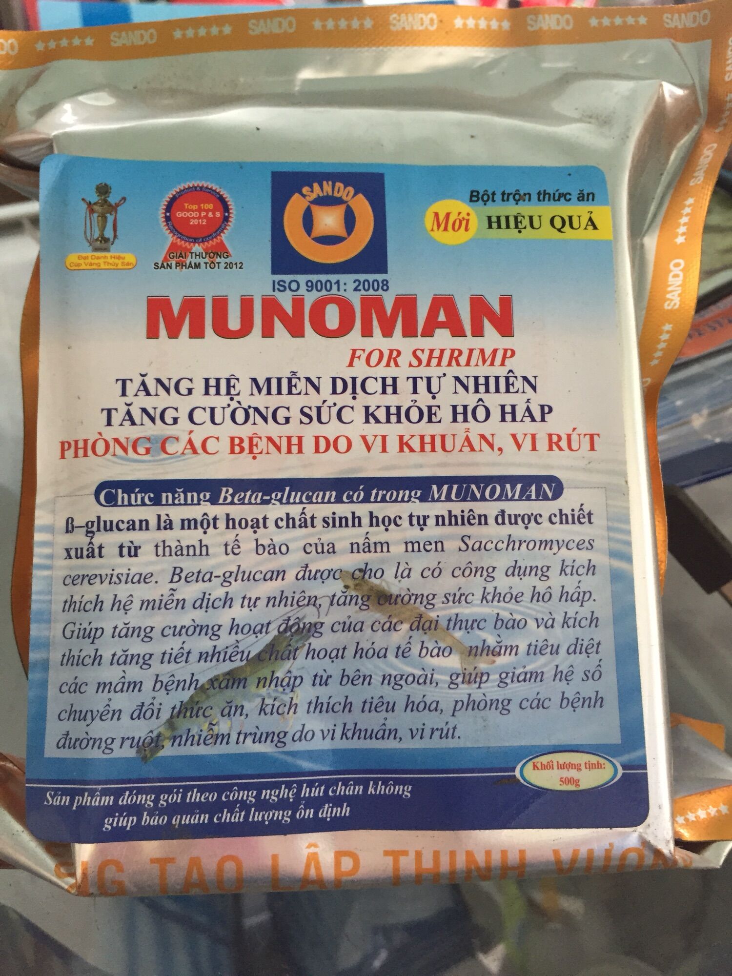 Munoman ( kích thích hệ miễn dịch, tăng tỷ lệ sống cho tôm, cá)