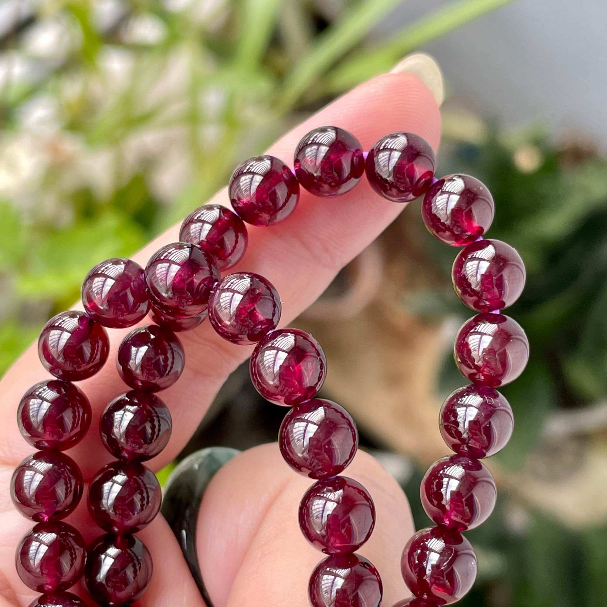 Vòng tay garnet sao bóng đẹp 7,2ly