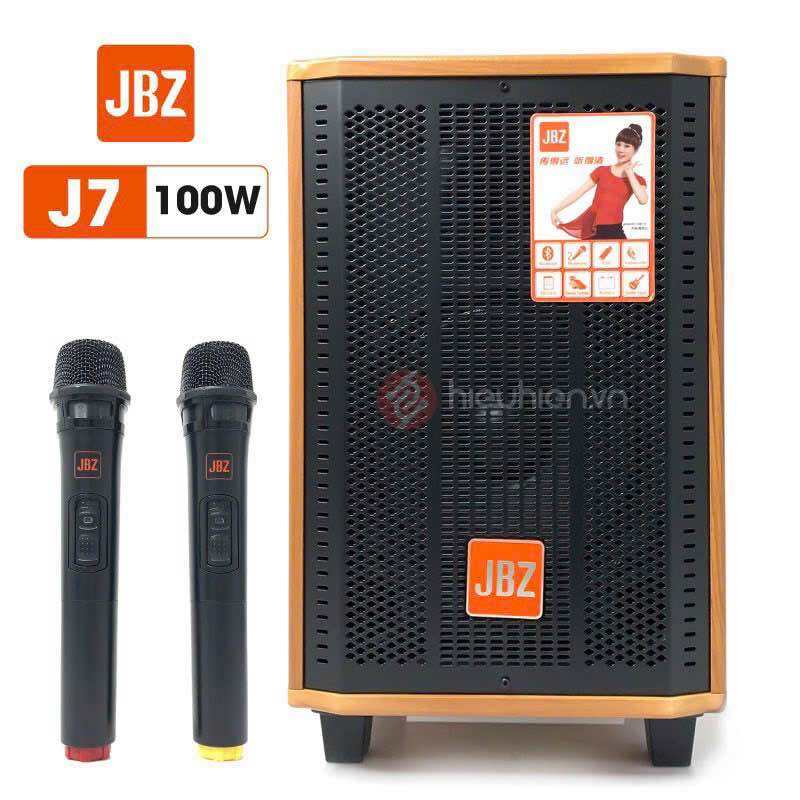 Loa Kéo JBZ J7 công suất 100W kèm 2 micro karaoke ko dây