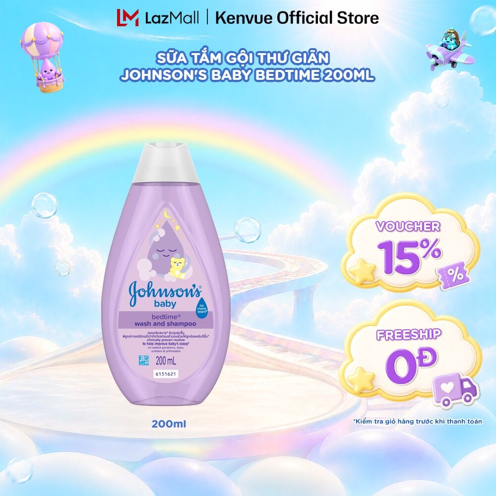 Sữa Tắm Gội Thư Giãn Johnsons Baby Bedtime 200ml