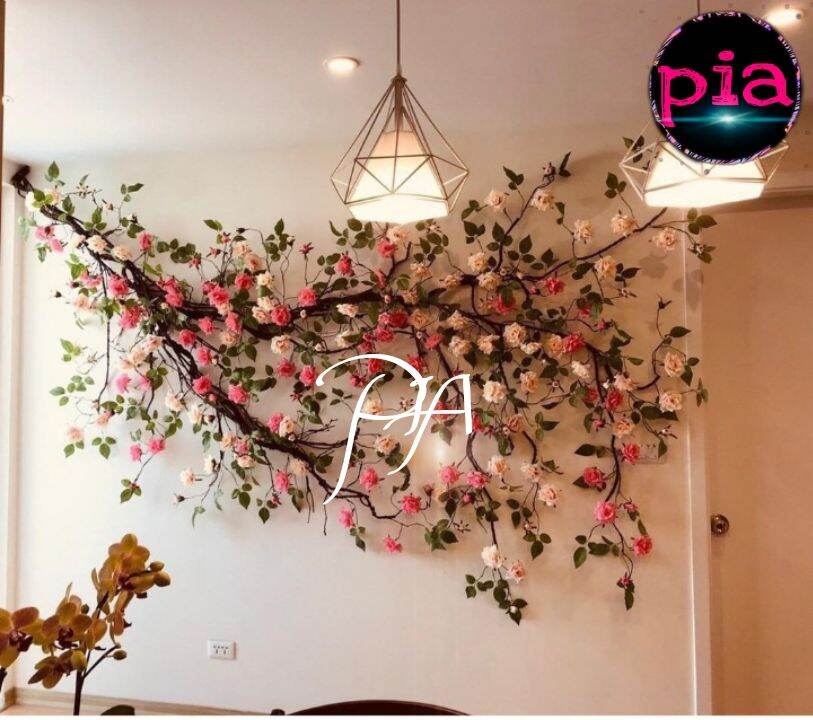 Dây Hồng Leo trang trí Thân Cổ 3M- Hoa Lụa