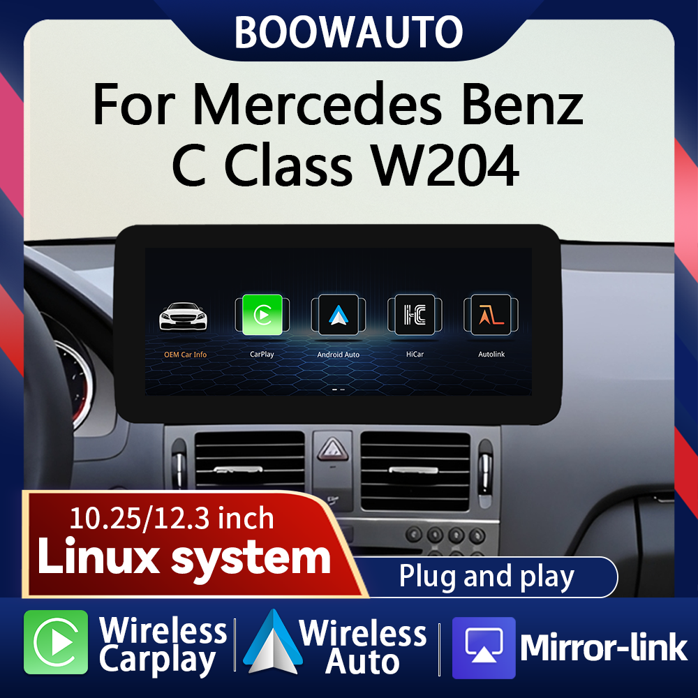 2400*900 Linux Screen Wireless CarPlay Android Auto car Multimedia Display for Mercedes-Benz C Class W204 S204 NTG4.0 2008-2010 Giá 9,000,065 Đồng*Miễn phí vận chuyển