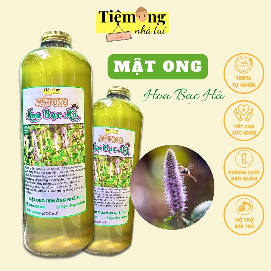 Mật ong Hoa Bạc Hà cao nguyên Hà Giang nguyên chất 1 lít