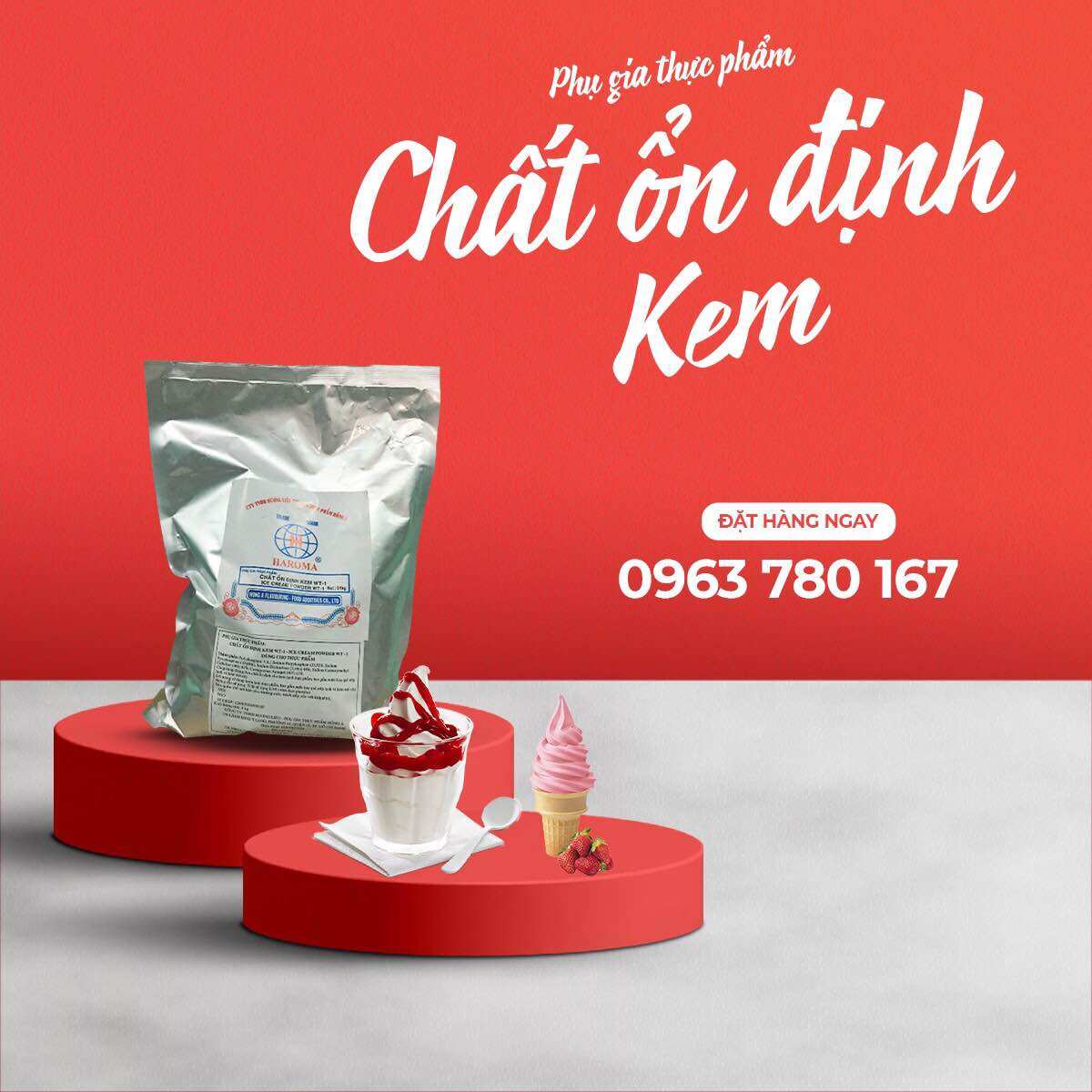 [HCM]Chất ổn định kem -1kg-làm dẽo kem hạn chế kem tan chảy giữ kem ổn định dài lâu kem mịn tinh thể đá nhỏ dễ tan liền trong miệng
