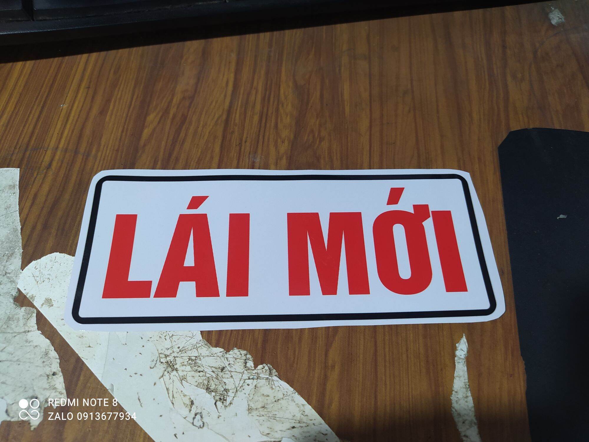 Tem chữ LÁI MỚI decal dán xe ( sl: 1 tem)