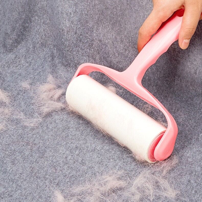 Cây lăn bụi quần áo, chăn màn, lông chó mèo 16cm - sử dụng lõi giấy dạng con lăn bụi, dùng để lăn dính, xé từng lớp lăn đk các thứ dính trên ga giường