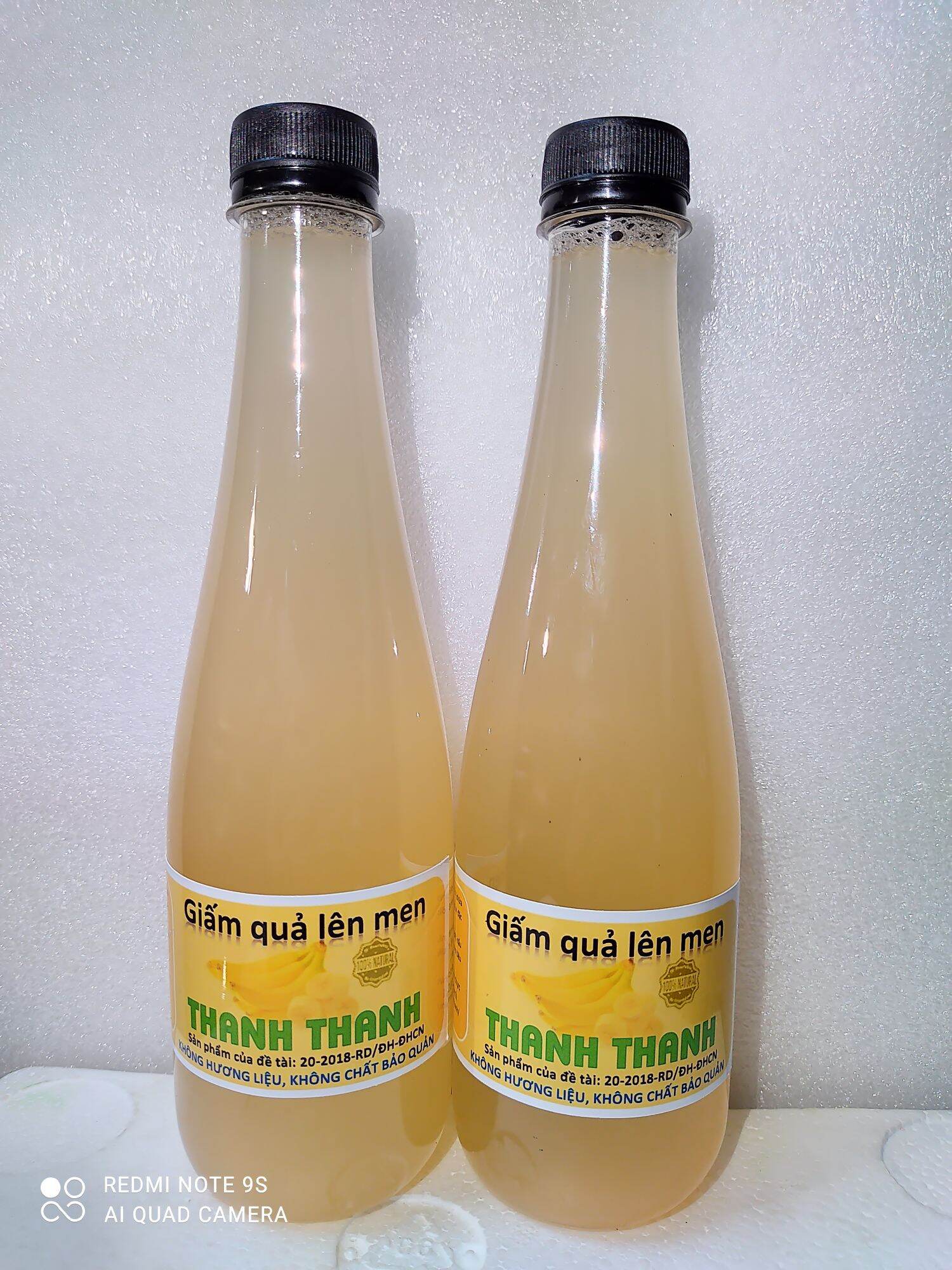 Giấm chuối lên men tự nhiên chứa giấm cái, làm muối chua rau quả, nước mồi làm giấm, giàu kali tốt cho tim mạch, Thanh Thanh (2 chai loại 500ml)