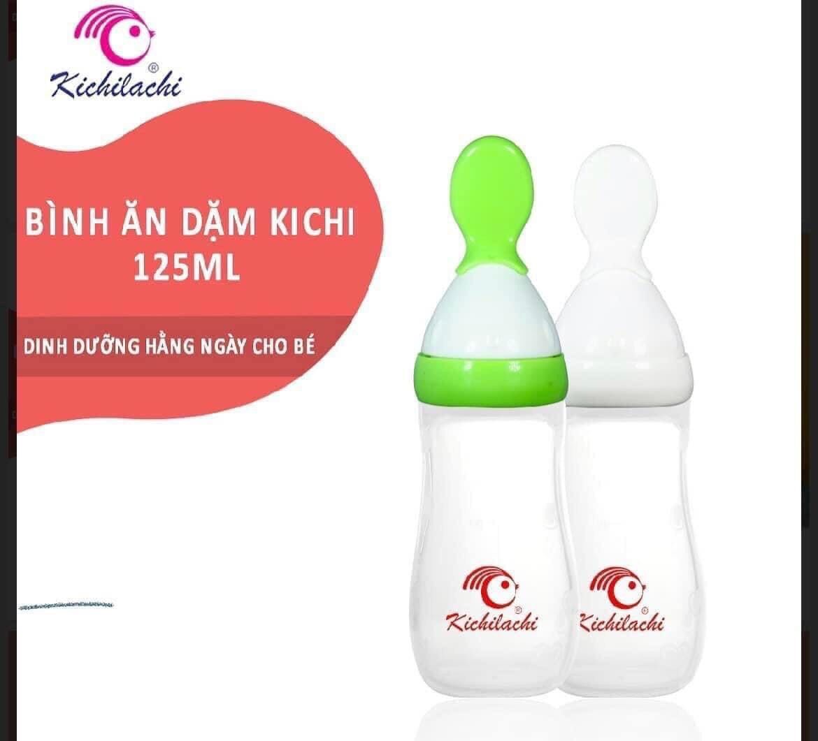 Bình thìa ăn dặm silicon kichilachi 125ml