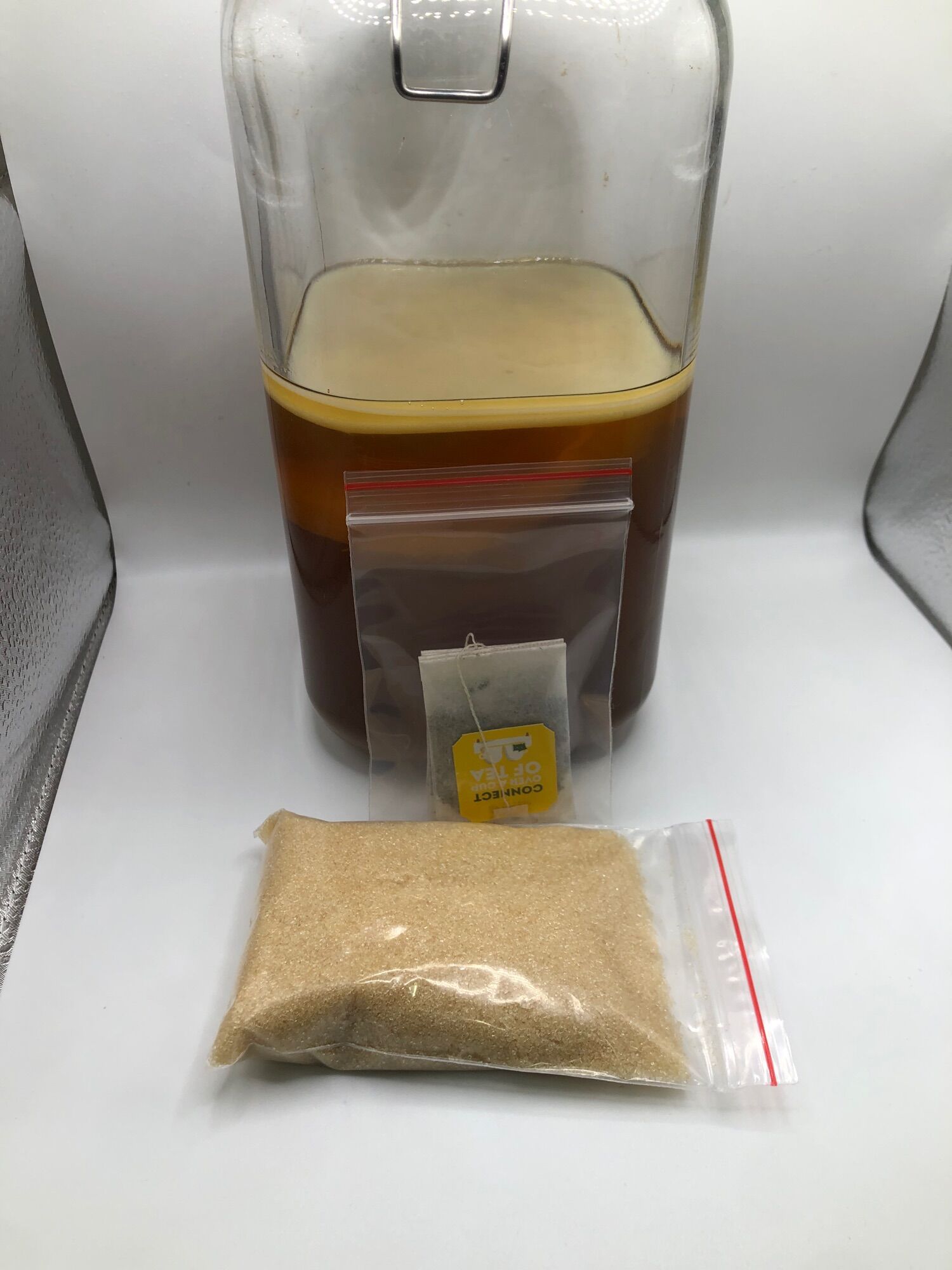 Set trà lipton + đường mía nuôi Scoby làm trà Kombucha