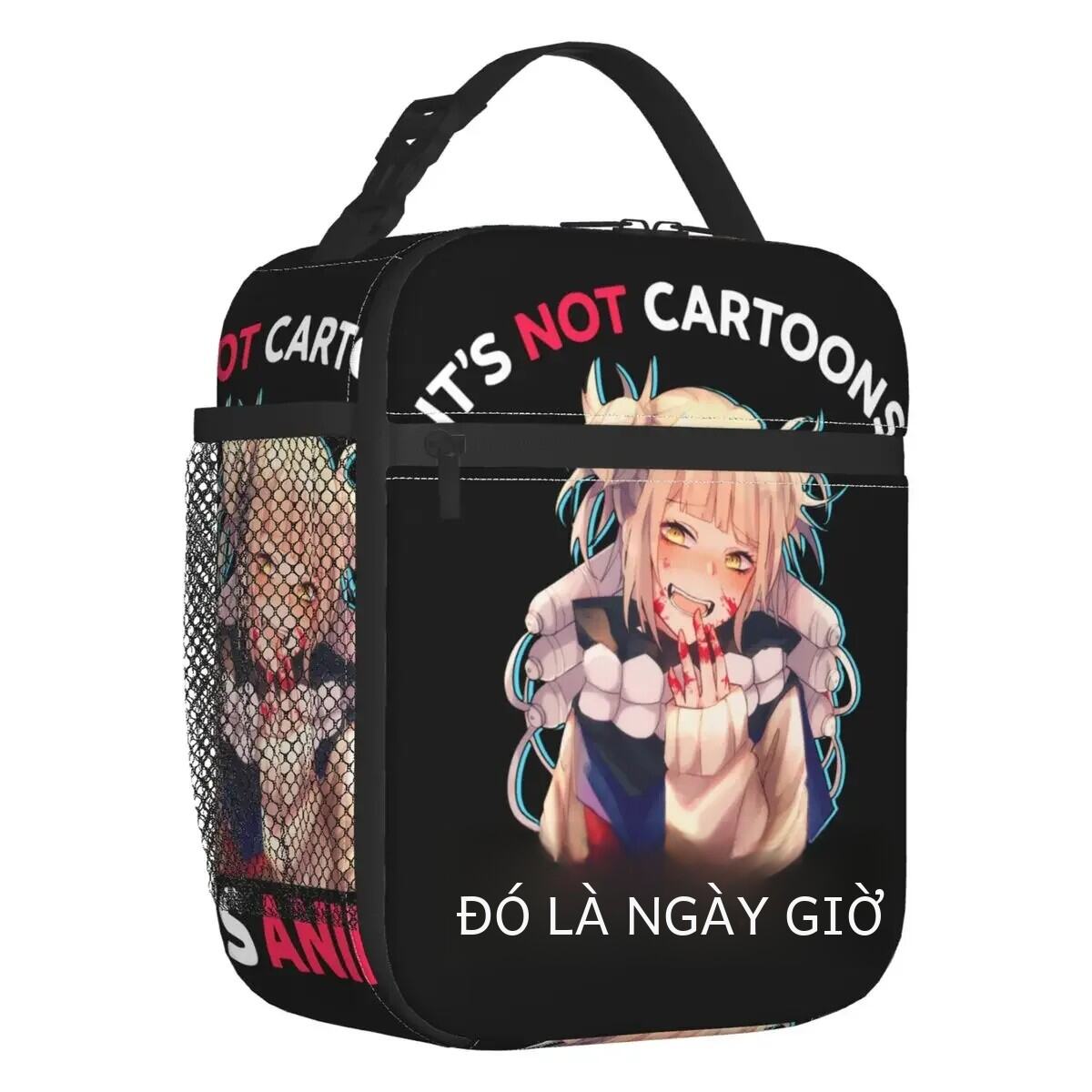 Himiko Toga Túi Tote Ăn Trưa Cách Nhiệt Polyester Giữ Nhiệt Hộp Cơm Trưa Cho Bnha My Hero Giới Học T