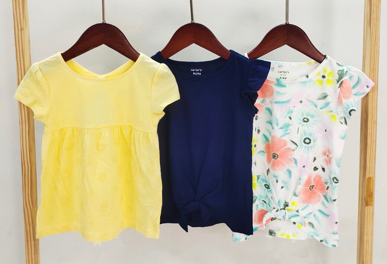 Áo thun cotton xuất dư Carter’s bé gái 2-14T (9-44kg)