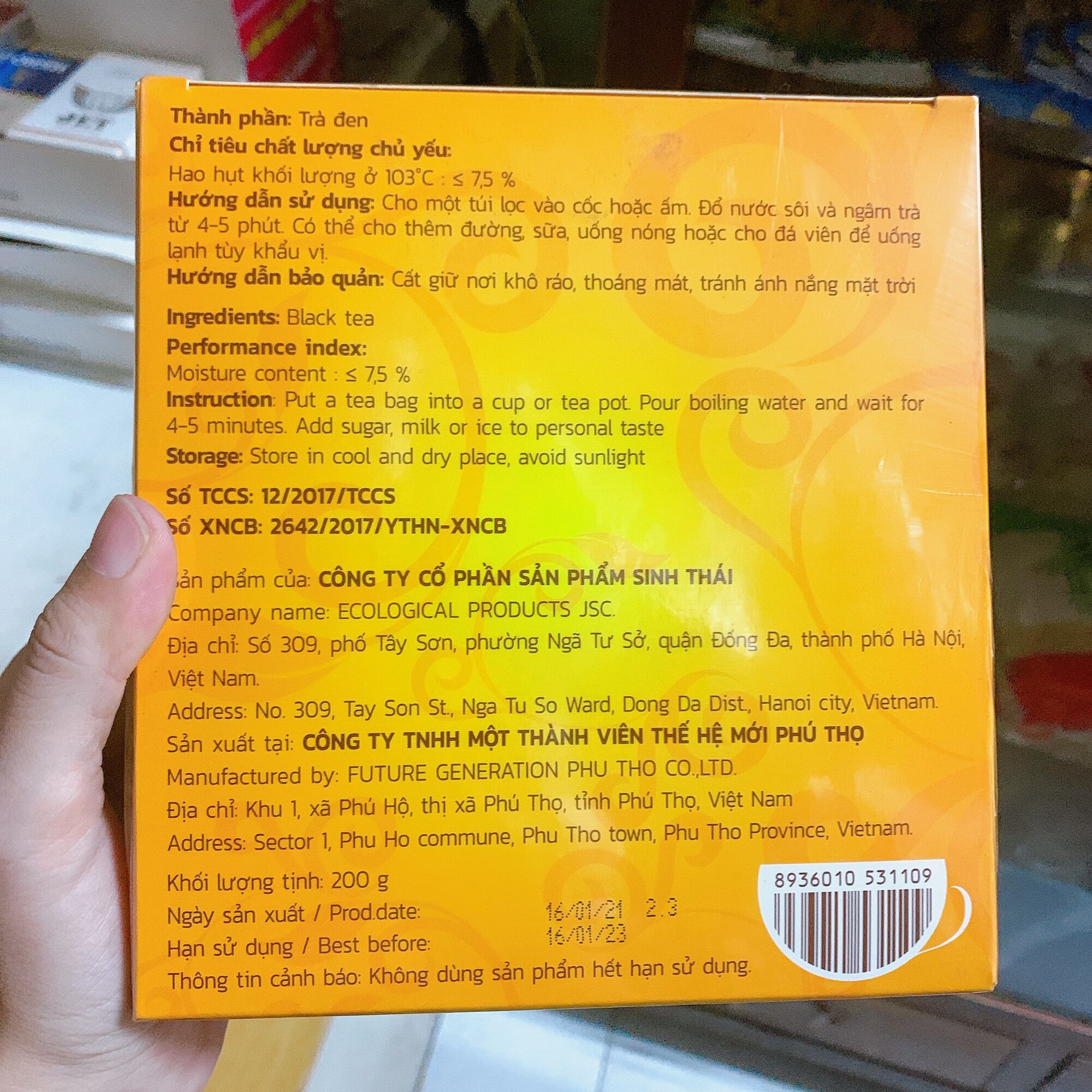 [HCM]Trà Cozy nhãn vàng 100gói (200g) pha trà sữa