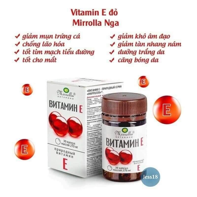 Viên vitamin e đỏ nga 270mg hộp 30v