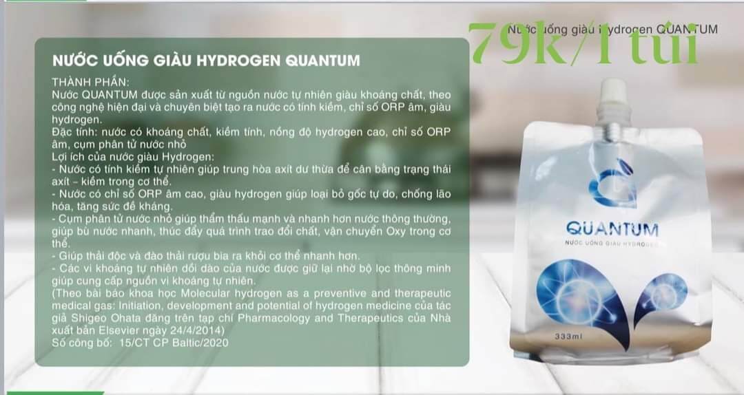 Quantum - Nước uống giàu Hydrogen
