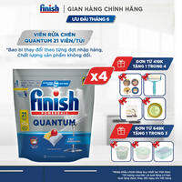 Combo 04 túi Viên Rửa Chén Bát Finish Powerball Quantum 21 viên