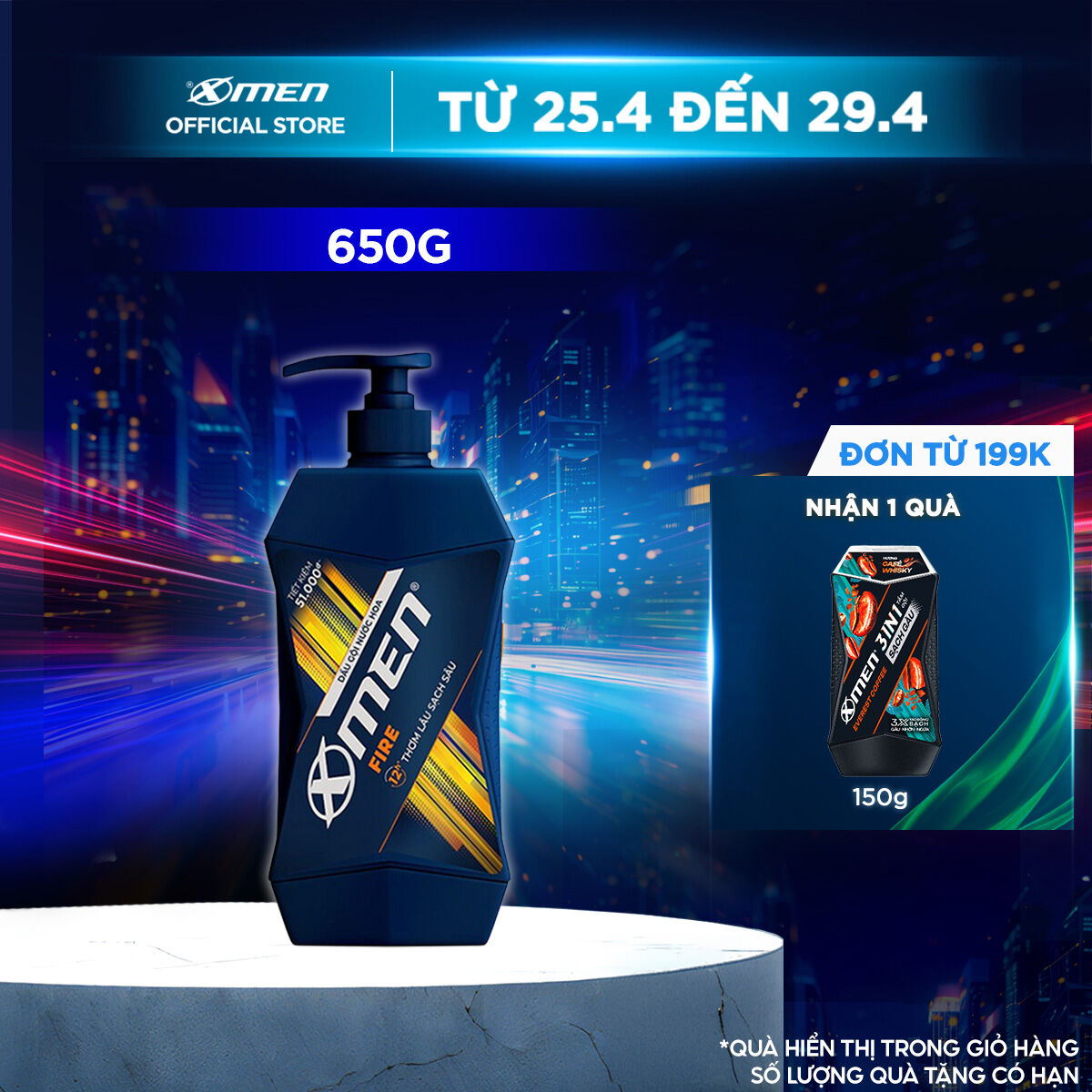 Dầu Gội Nước hoa X-Men Fire 650g