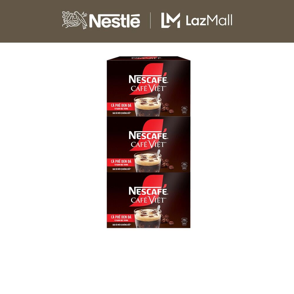 [ƯU ĐÃI THÁNG 6] Combo 3 Hộp cà phê hòa tan NESCAFÉ® Café Việt - CÀ PHÊ ĐEN (3*15*16)